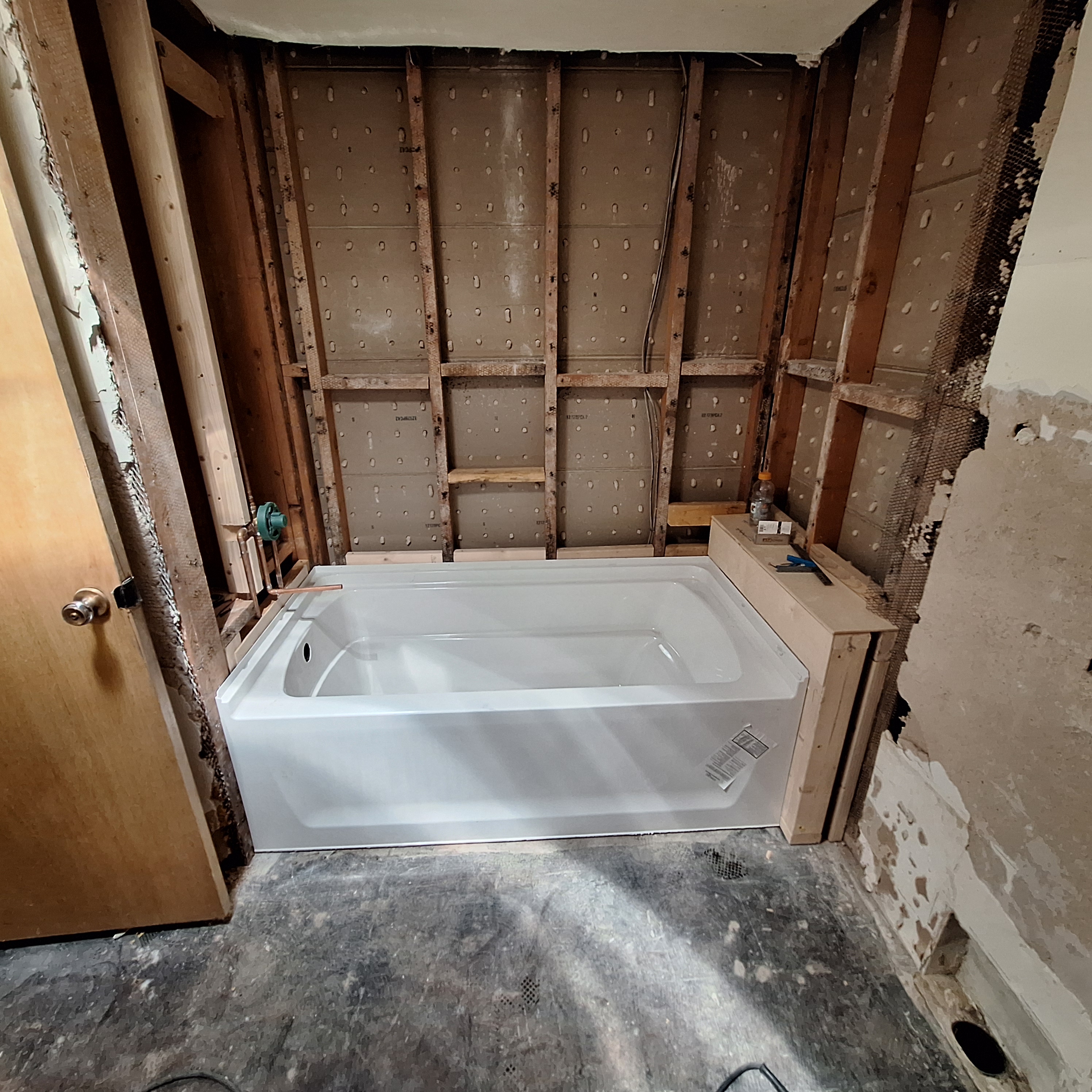 Guest Bathroom Tub Surround – After Demo