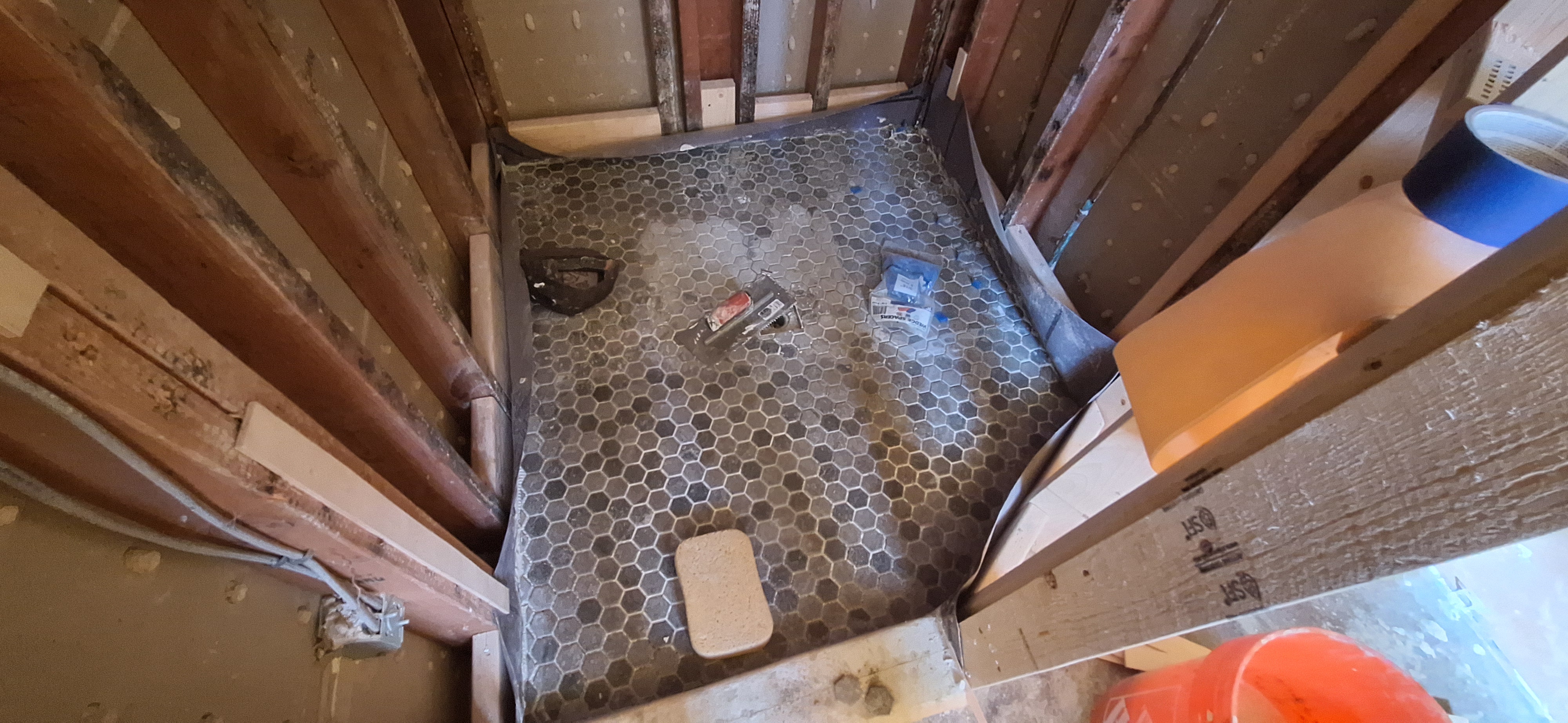Master Shower Floor Tile Install