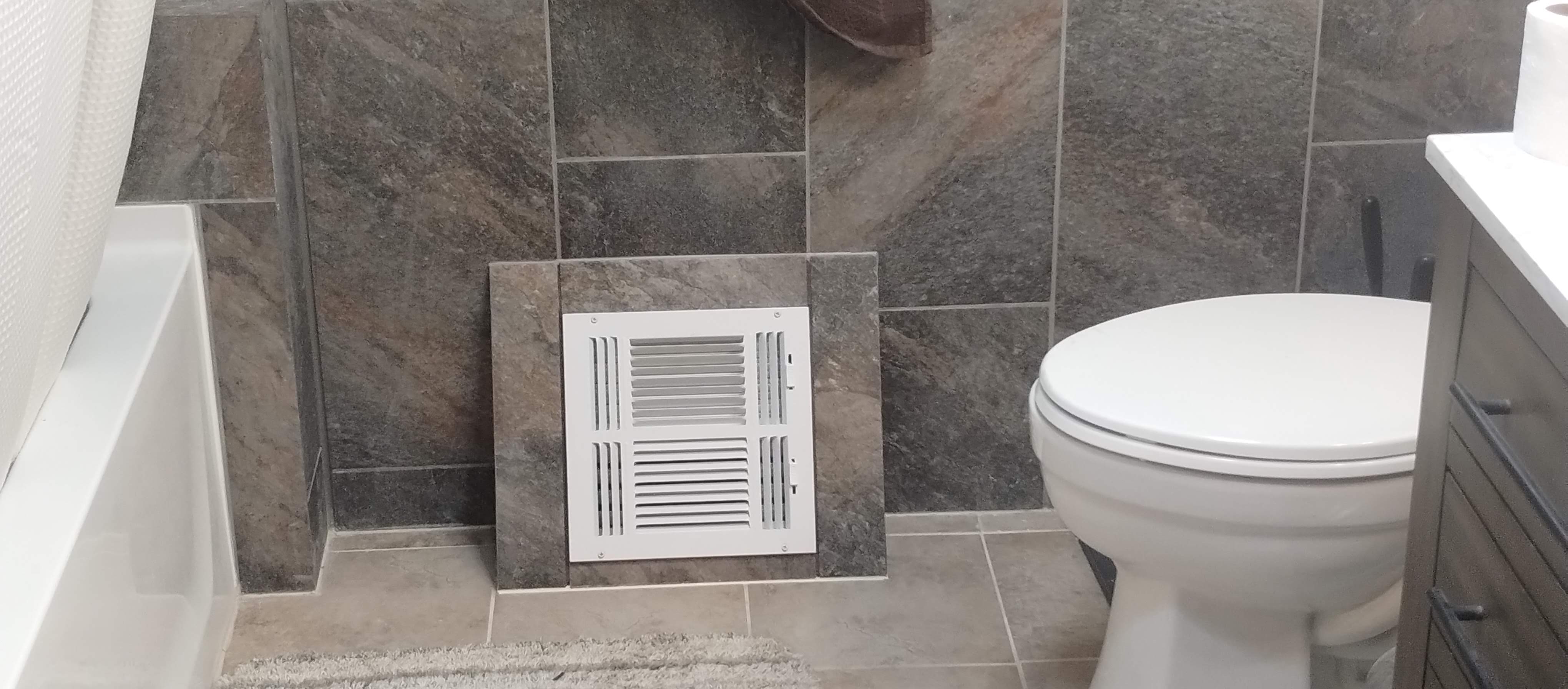 Guest Bathroom Tile Air Conditioning Register
